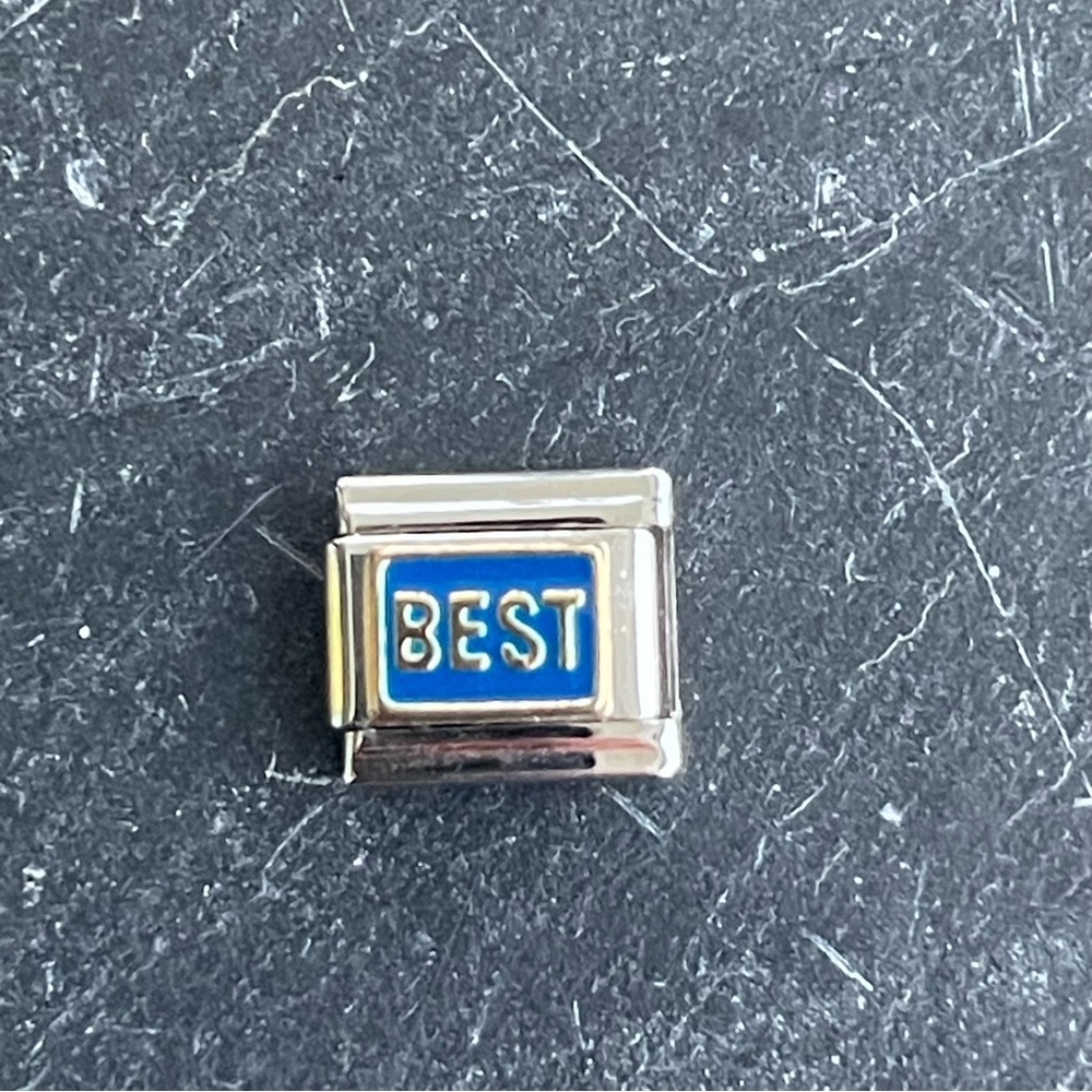 Zoppini stainless steel & Gold Blue 'Best' Charm
